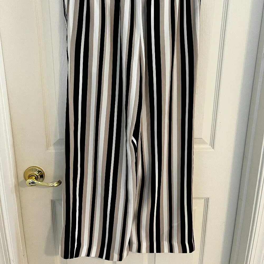 Ann Taylor Factory Striped Tie Waist Wide Legged Pants XS - Picture 2 of 6